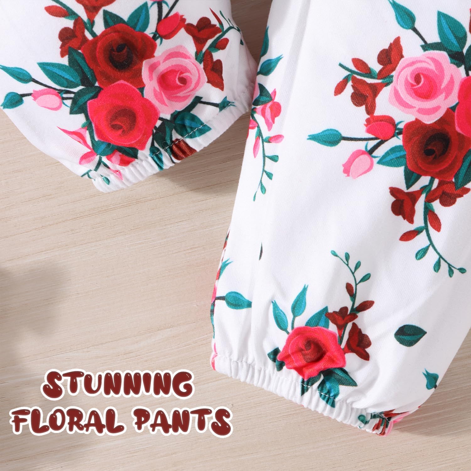 GDTOGRT Baby Girl Clothes Newborn Infant Outfits Ruffle Romper+ Floral Pants + Cute Headband Sets for Girls - Image 7